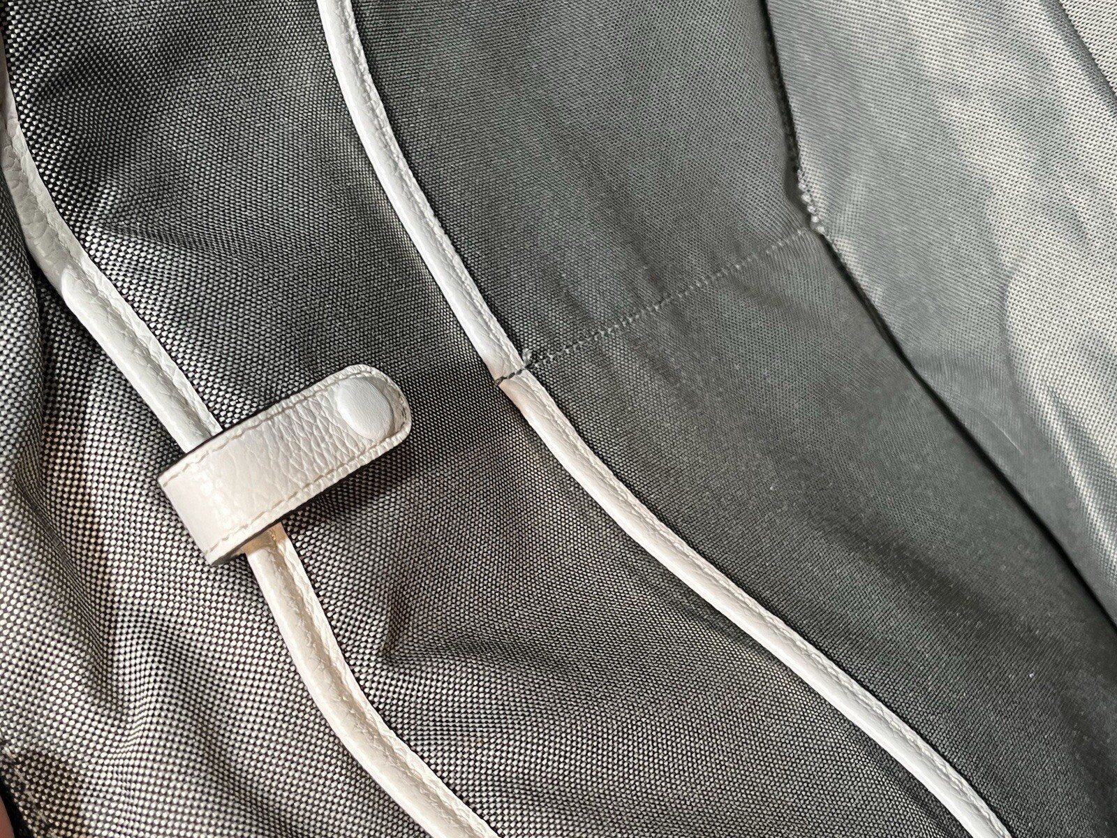 Cole Haan Grand Series Black/White Nylon /Leather Duffel Shoulder Messenger Bag