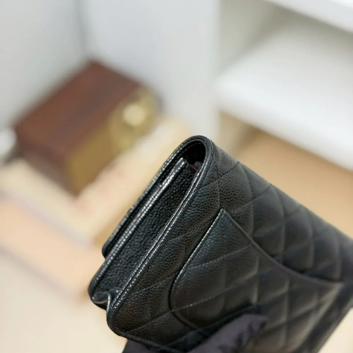 Chanel Wallet On A Chain Black With Silver Caviar