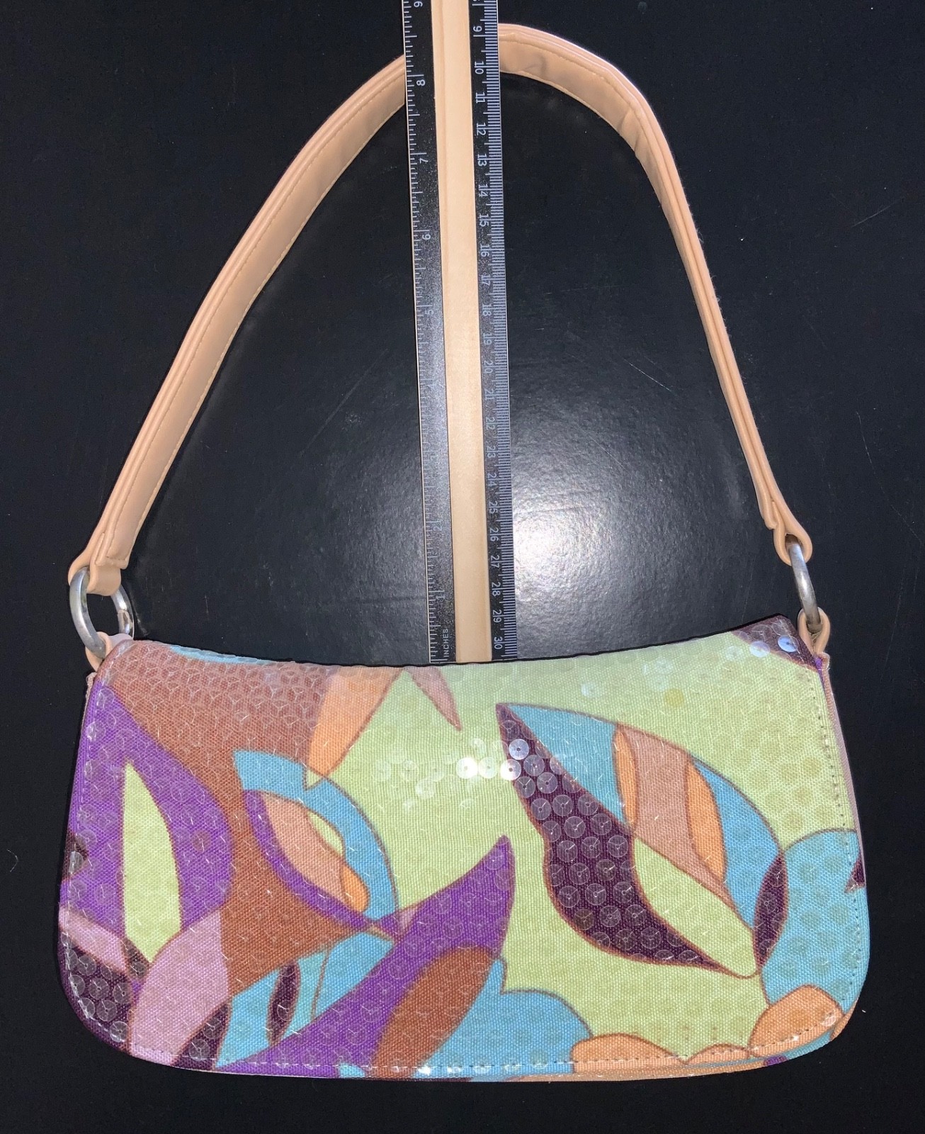 Express Women’s Sequin Colorful Abstract Designed Small Shoulder Bag