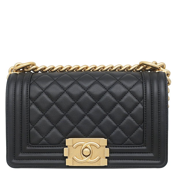 Chanel Boy 20 Shoulder Bag A67085 Lambskin Black Unisex #HDB882