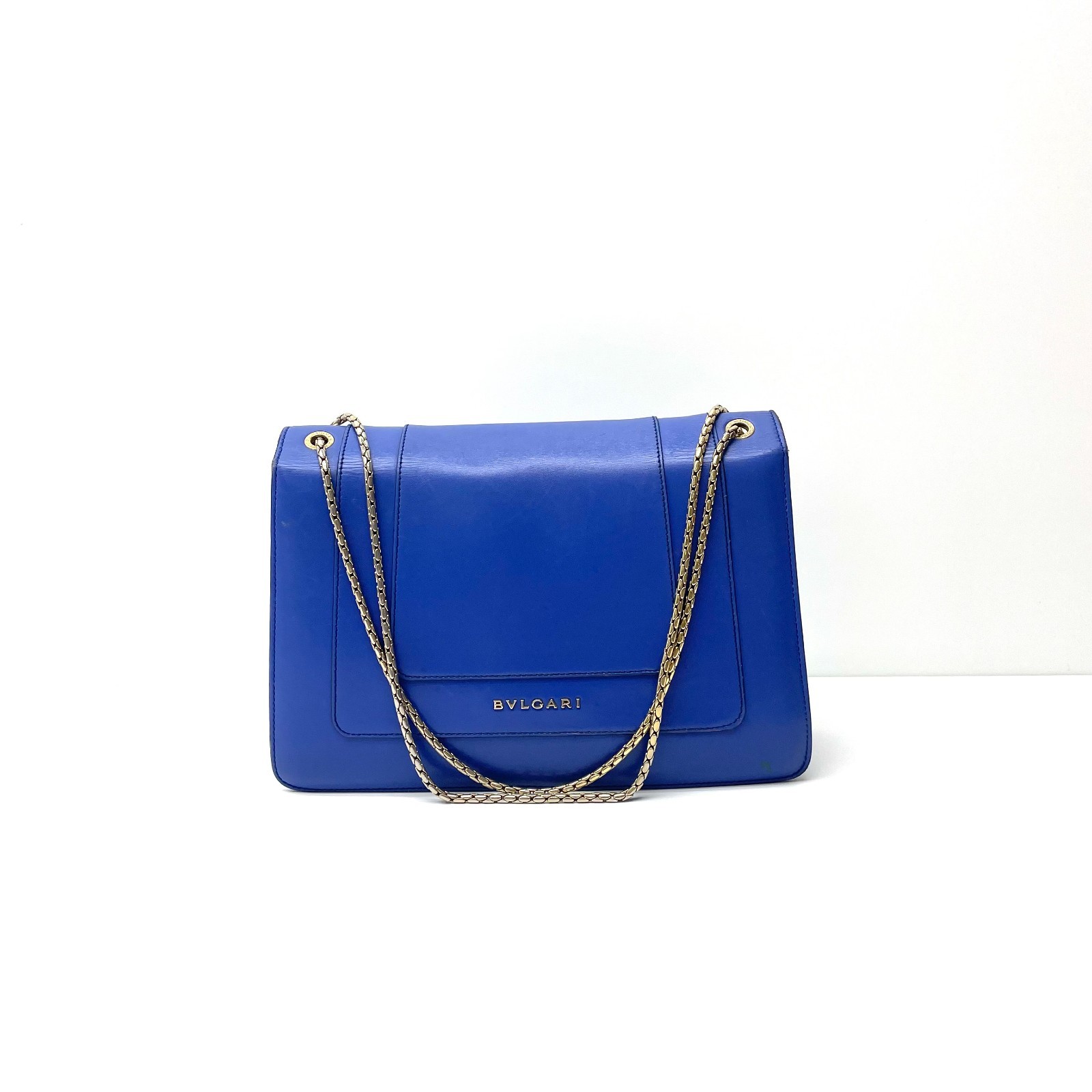 Bvlgari Serpenti Forever Royal Blue Smooth Calfskin Leather Shoulder Bag