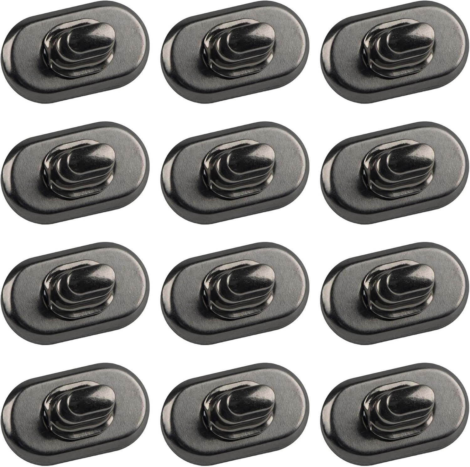 , 12 Pack Black Turn Lock Clasp Hardware Purse Closure Latches Handbag Twist Fas