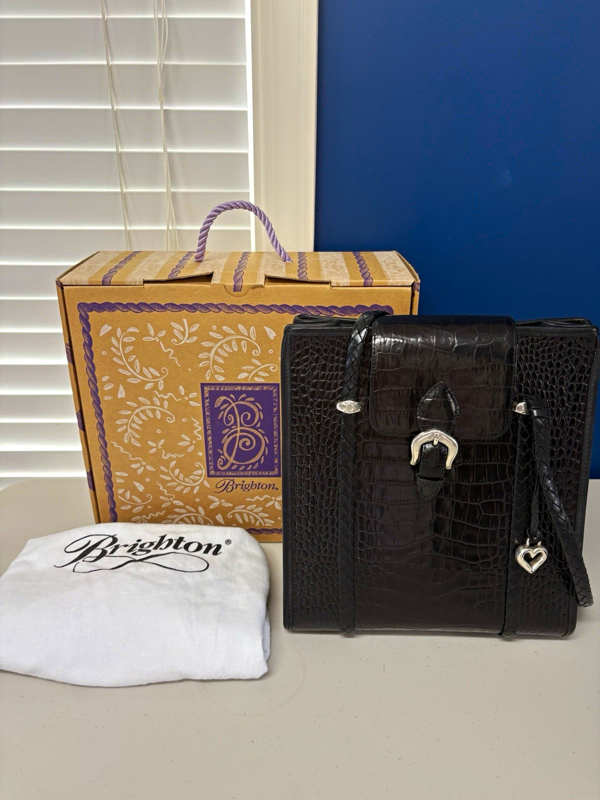 Rare 90s Y2K Brighton Retro Top Handle Bag — Full Set with Original Gift Box