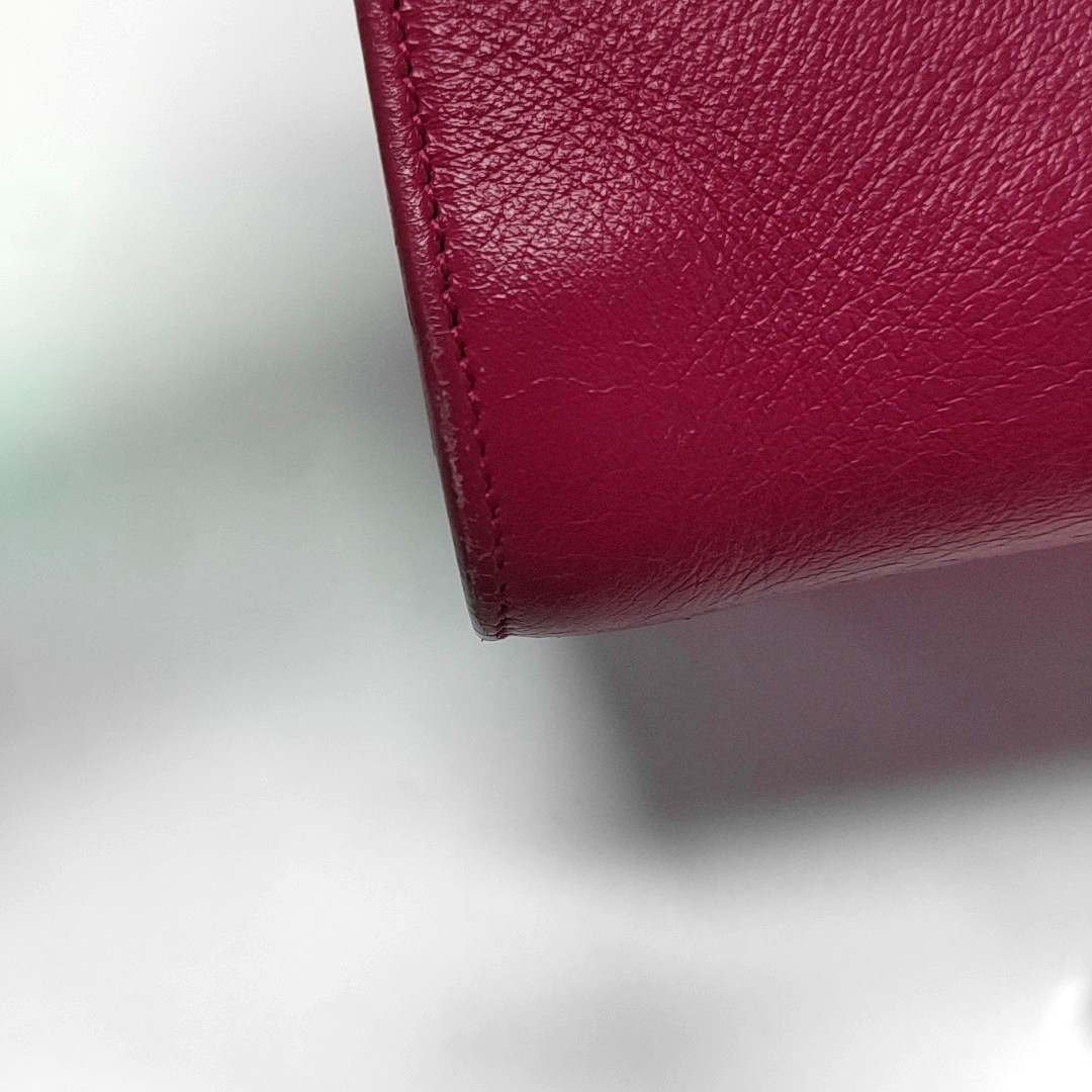 Saint Laurent Baby Cabas Hand Shoulder Bag Smooth Calfskin Leather Fuchsia Pink
