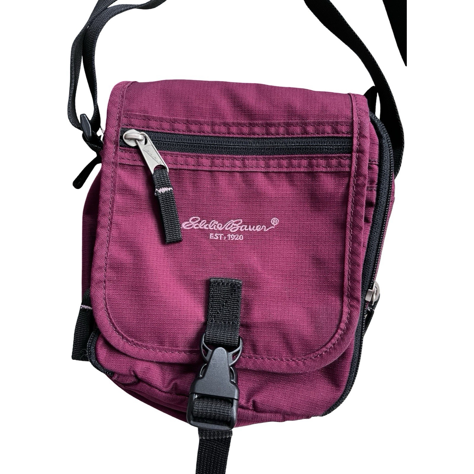 Eddie Bauer Crossbody Bag Clip Closure Hiking Traveling Security Bag 9×7”