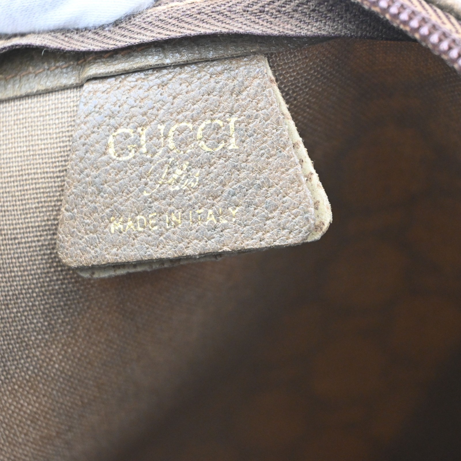 GUCCI PLUS GG Pattern Sherry Shoulder Tote Bag PVC Leather Brown Italy 61KD145
