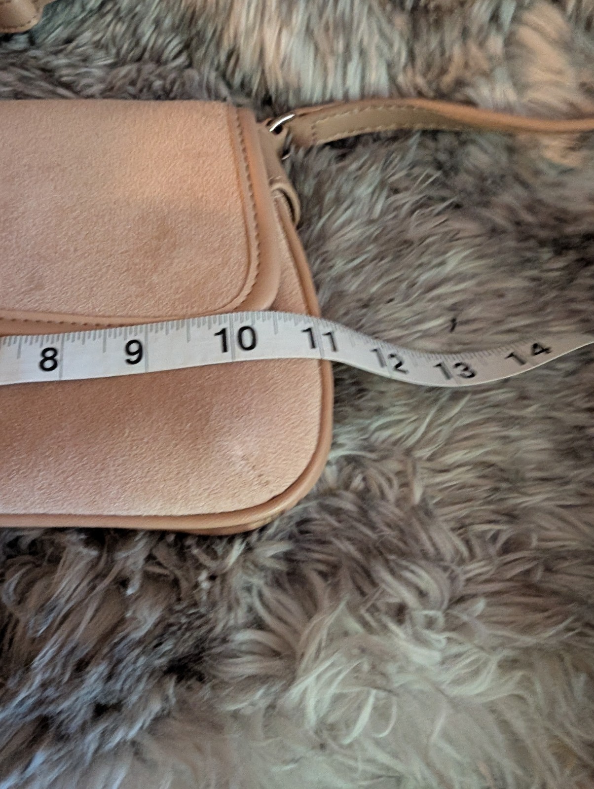 Steve Madden Beige Rectangle Shoulder Bag Logo Accent, Adj/Det Strap, Silver