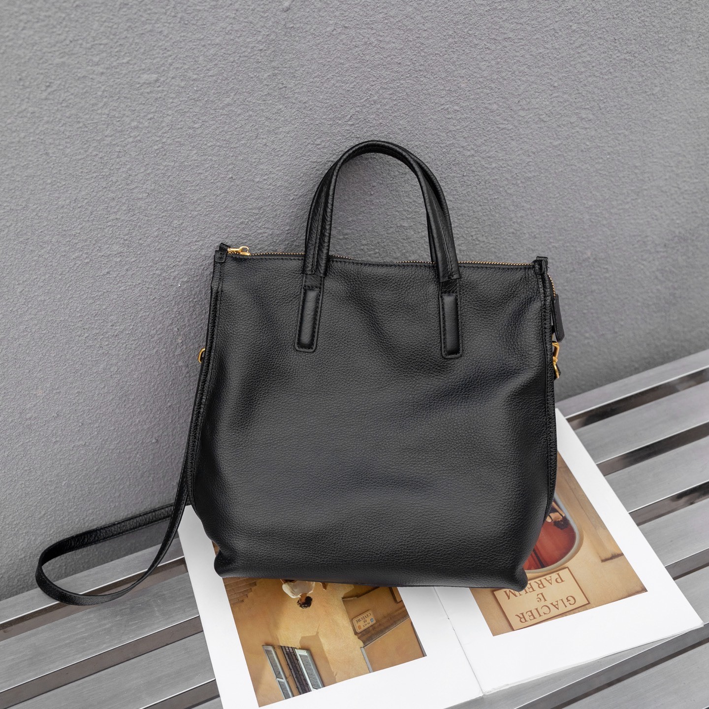 Top-Grain Leather Versatile Tote Bag for Women