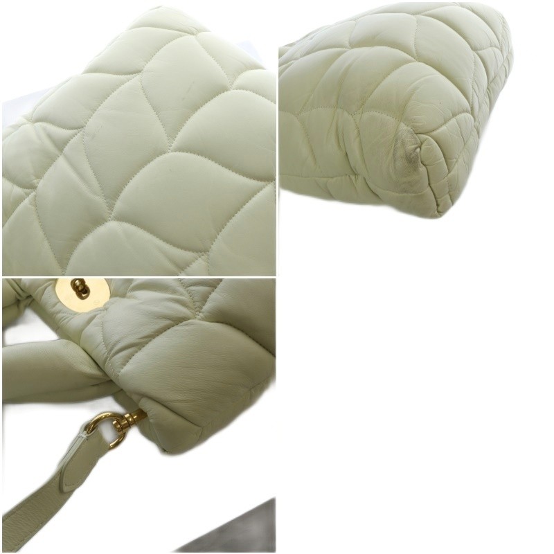 Mulberry Ivory Leather Quilted Shoulder Bag AB Condition 11×5.5×10.8in