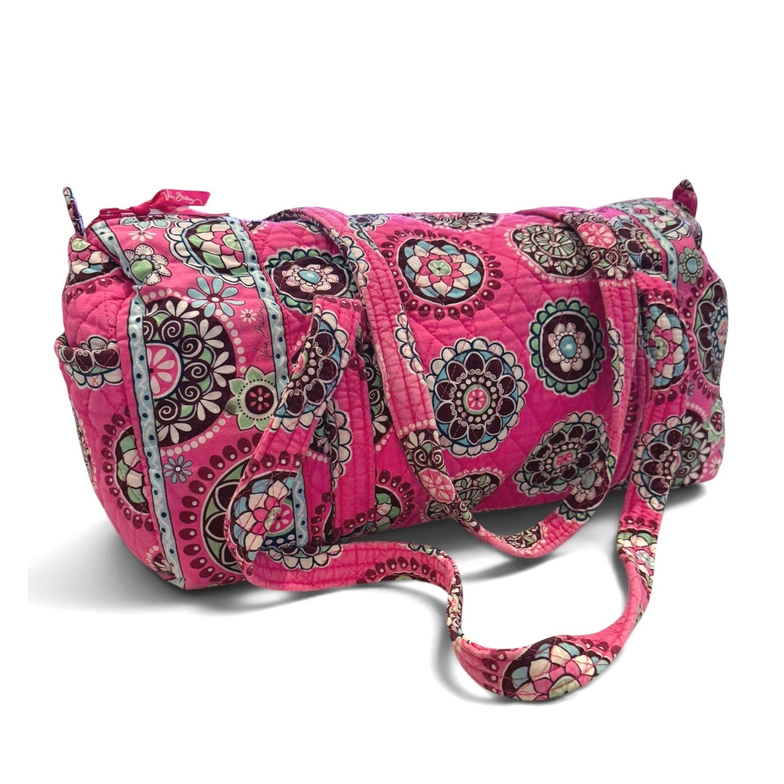 Vera Bradley Small Duffel Travel Bag Retired Collectible Cupcake Pink Pattern