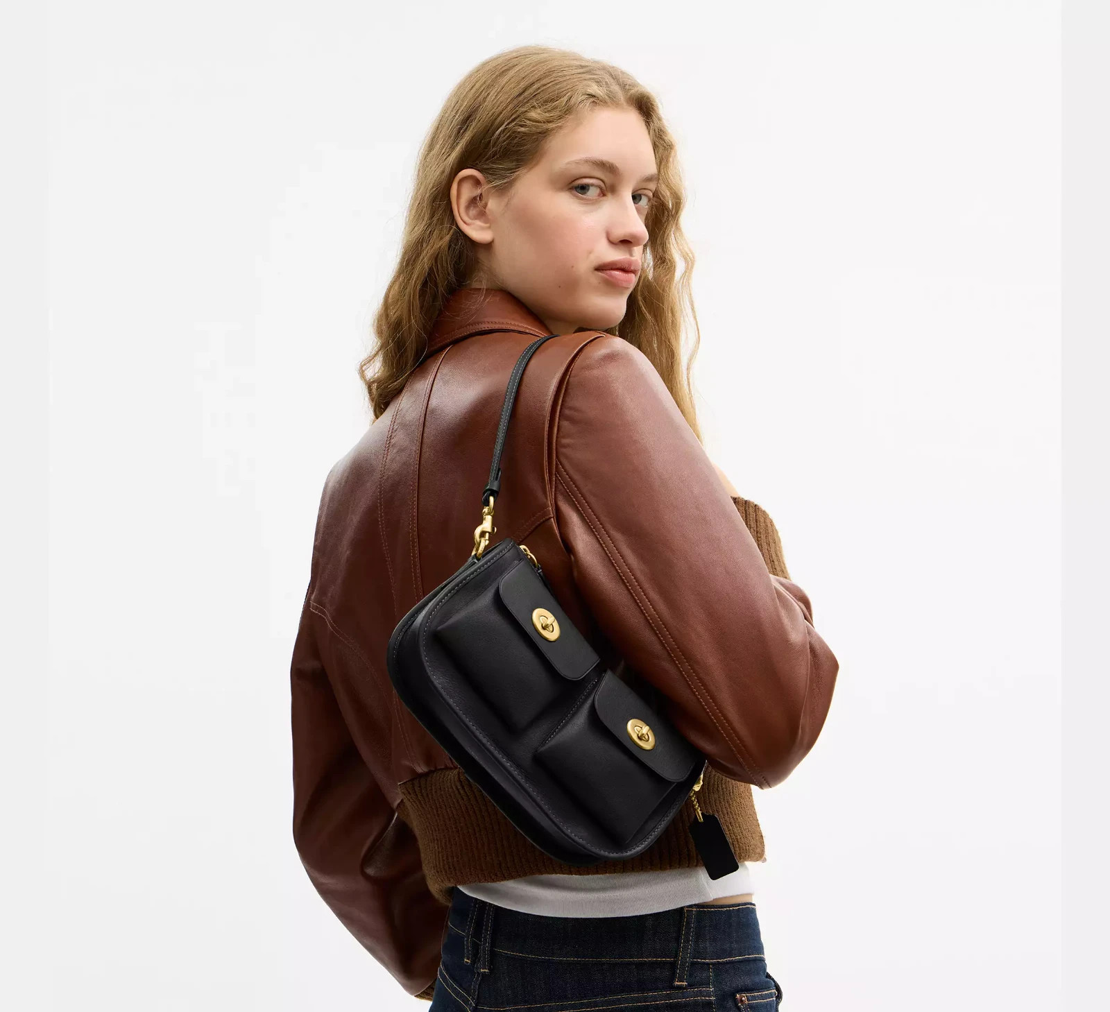 COACH Twin Turnlock Waybing Bag Black CDZ20 NEW