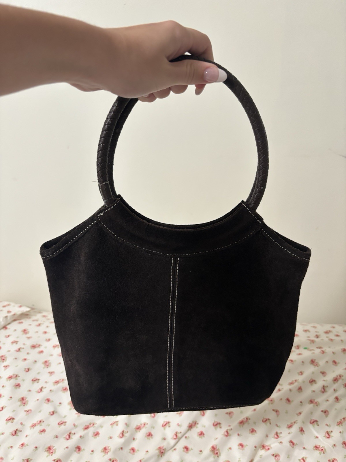 Old Navy Black Solid Top Handle Bag Snap Closure Lined Stitching Silver One Size