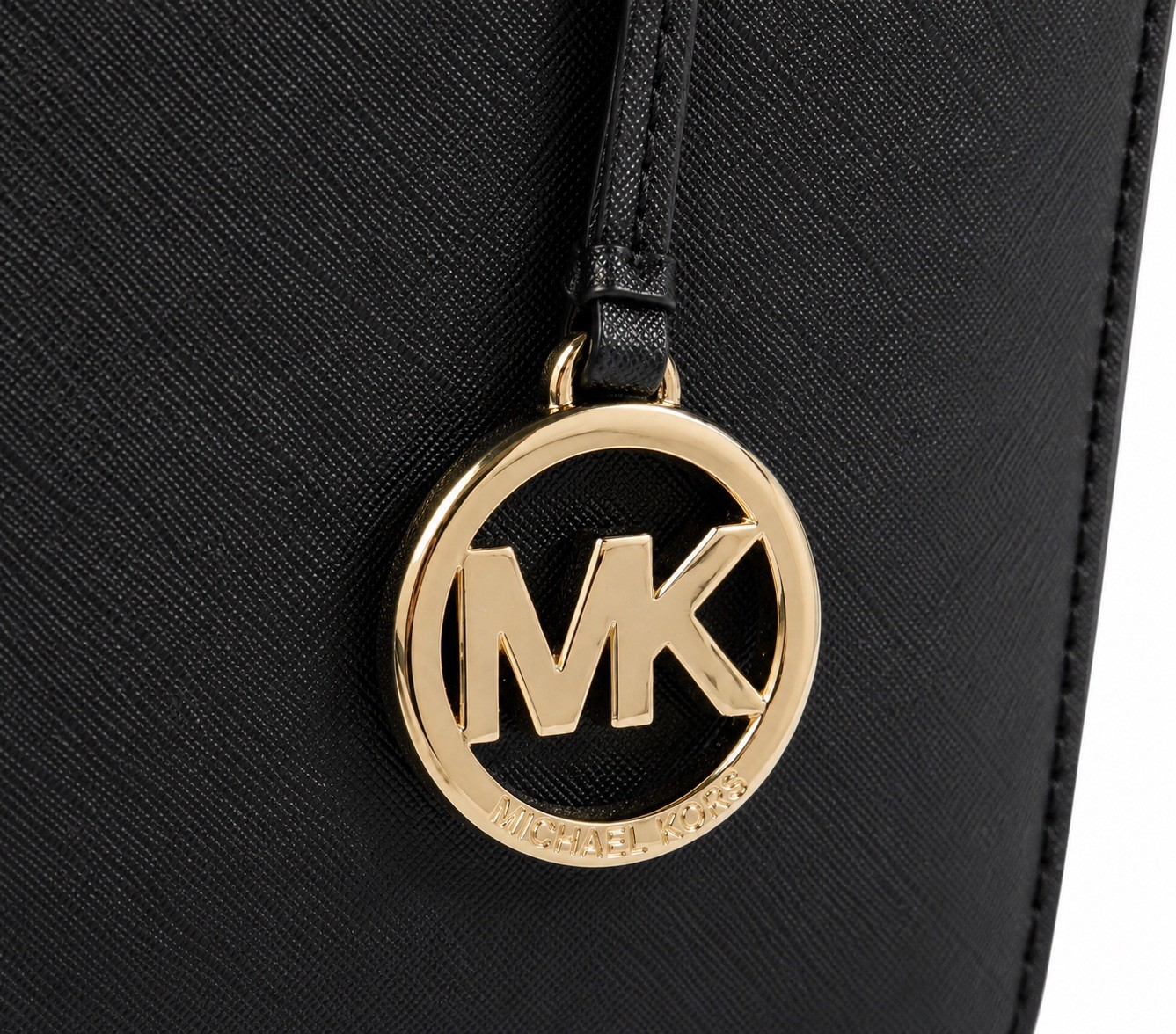 MICHAEL Michael Kors Susannah Large Tote Black Gold Hardware Chain Open Top