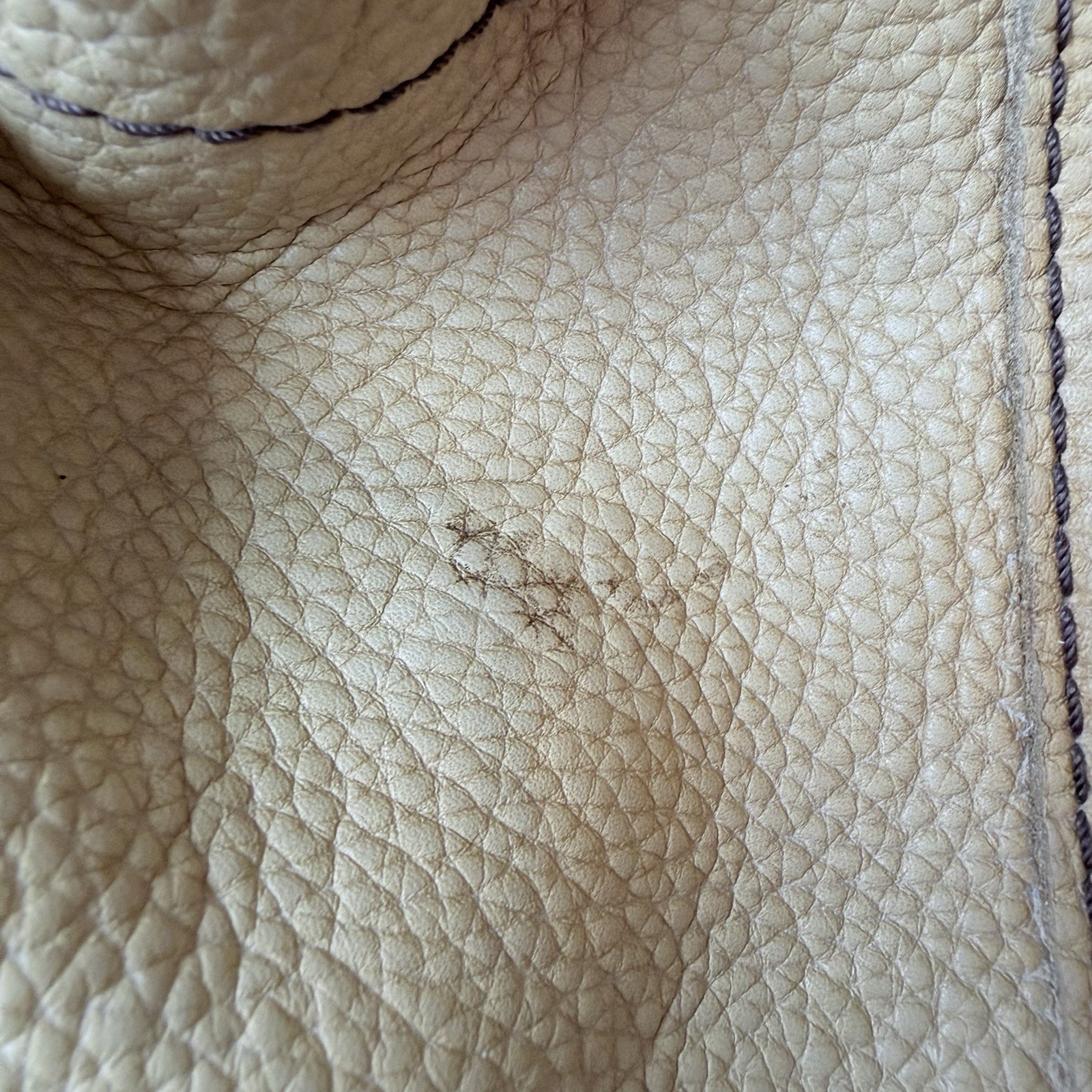LUCKYBRAND Y2K Vintage Slouchy Whipstitch Hobo Shoulder Penny Bag Tan Leather