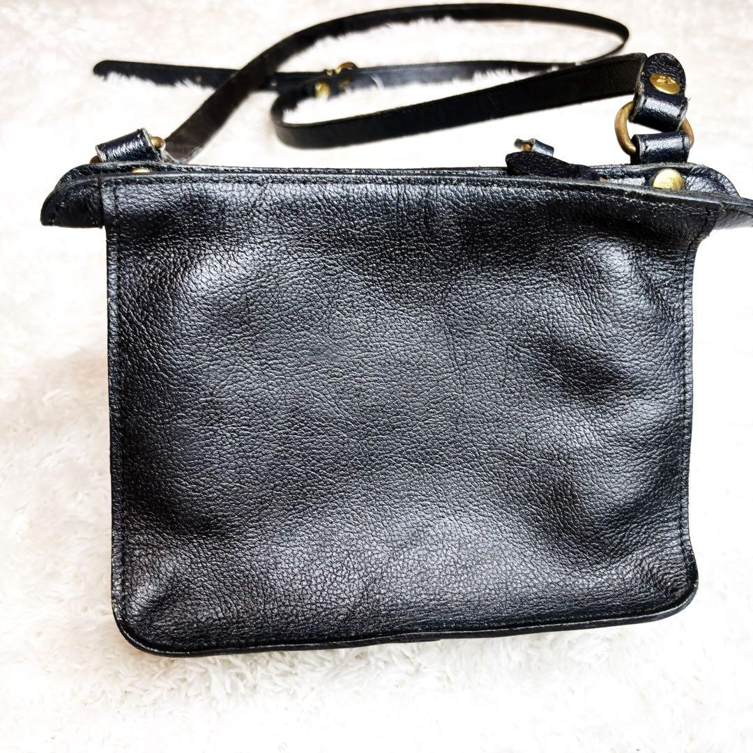 Il Bisonte Leather Navy Crossbody Shoulder Bag Pochette 14.5 x 18 inches