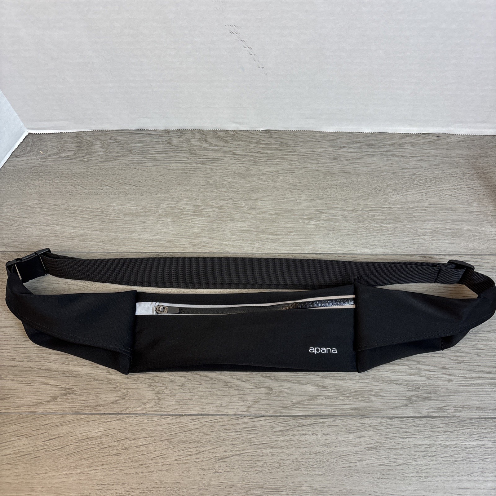 Apana Running Belt Adjustable StrapBlack Fitness Fanny Pack Money Zipper Pocket