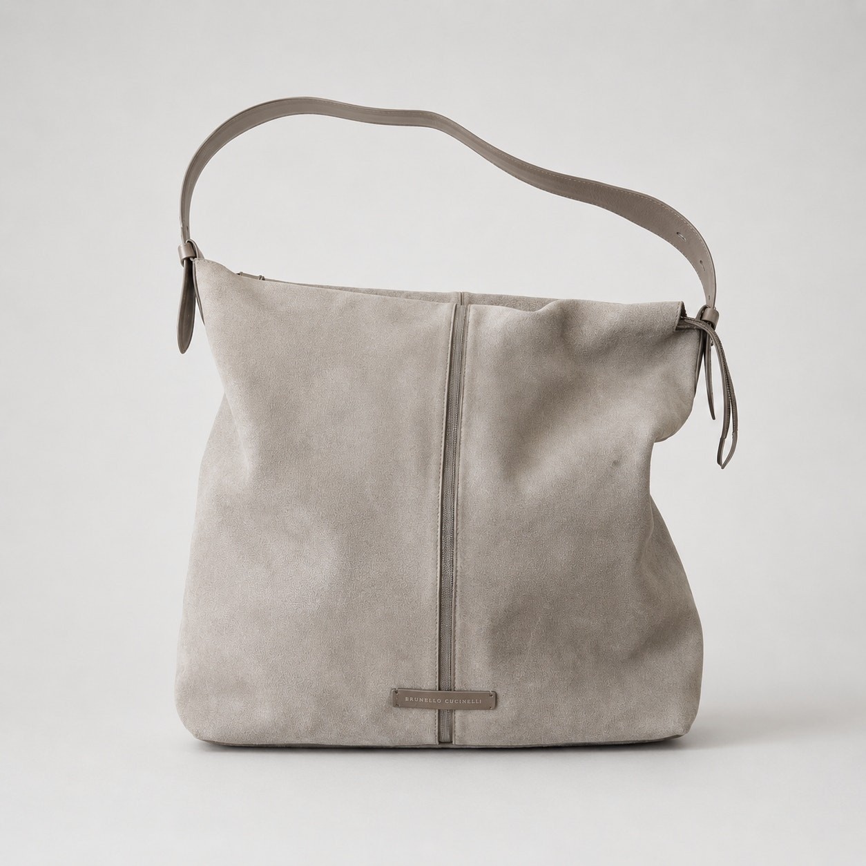 Brunello Cucinelli Monili Buffered Leather Hobo Shoulder Bag