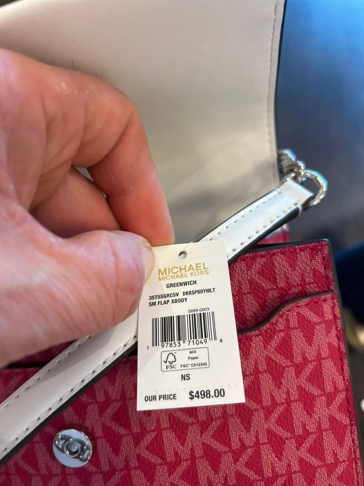 Michael Kors Greenwich Lady Small Handbag Bag Crossbody Bag Dark Raspberry Multi