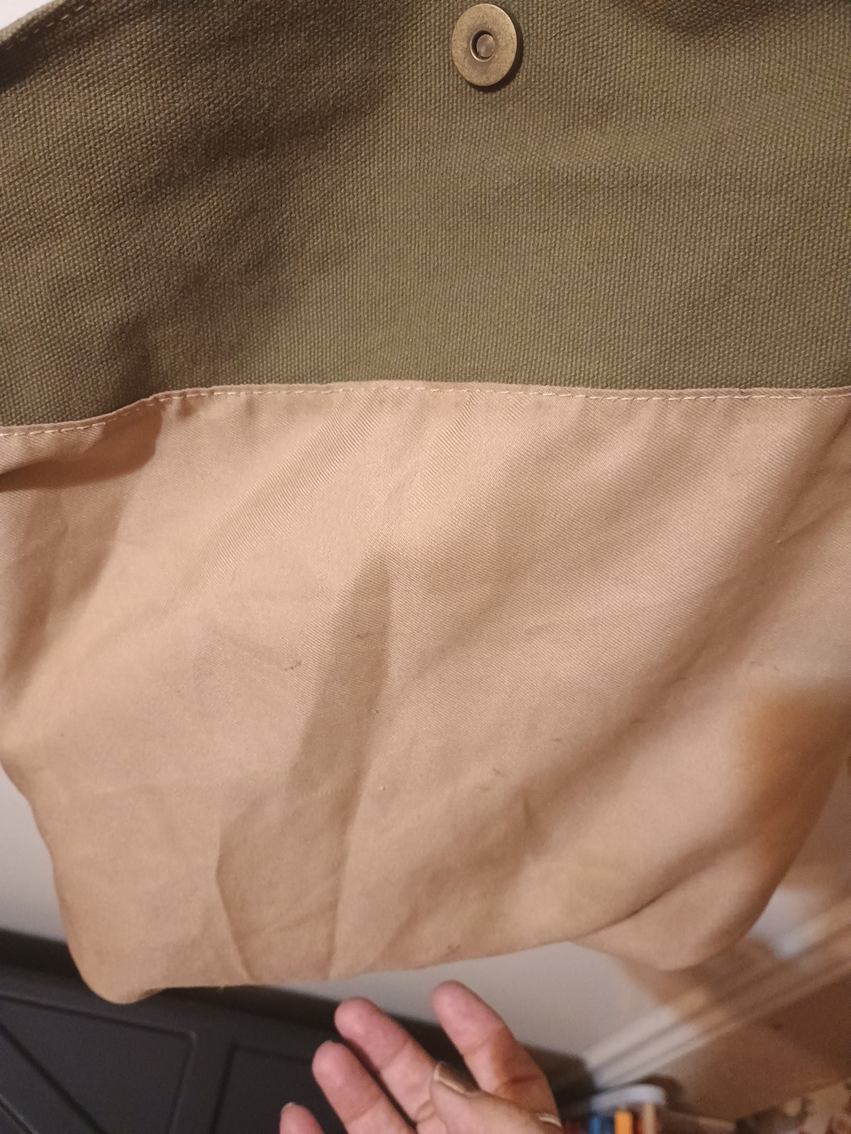 Hynes Eagle Army Green Canvas Bag Preowned