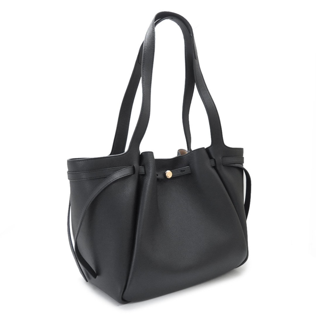 TORY BURCH Tote Bag Women s Romy 163388 001 Shoulder Bag Button Logo Leather Bla