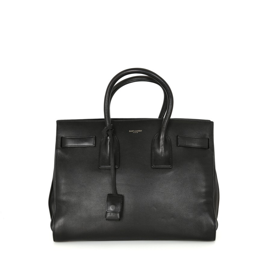 Saint Laurent Sac de Jour Black Tote Bag Boston 324823 Crossbody Leather
