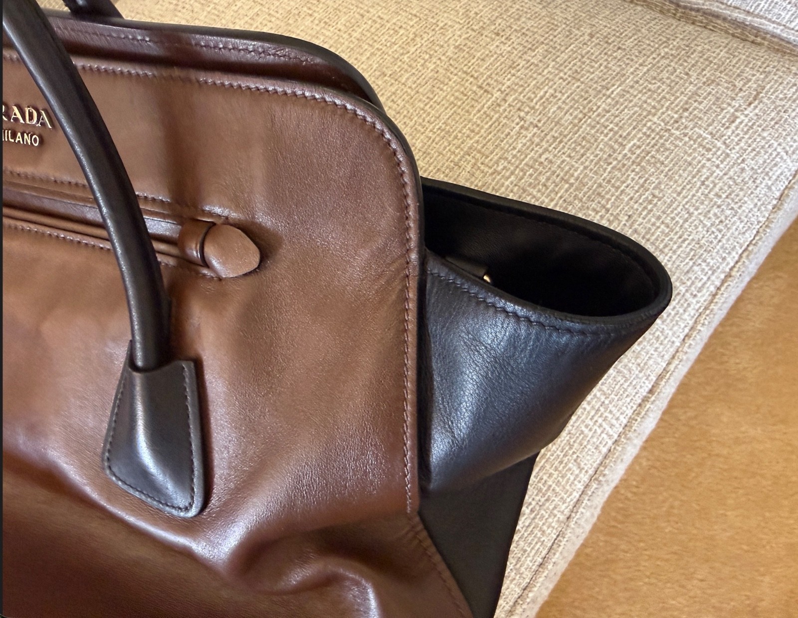 Authentic Prada Shoulder Calfskin Leather Handbag – Excellent Condition