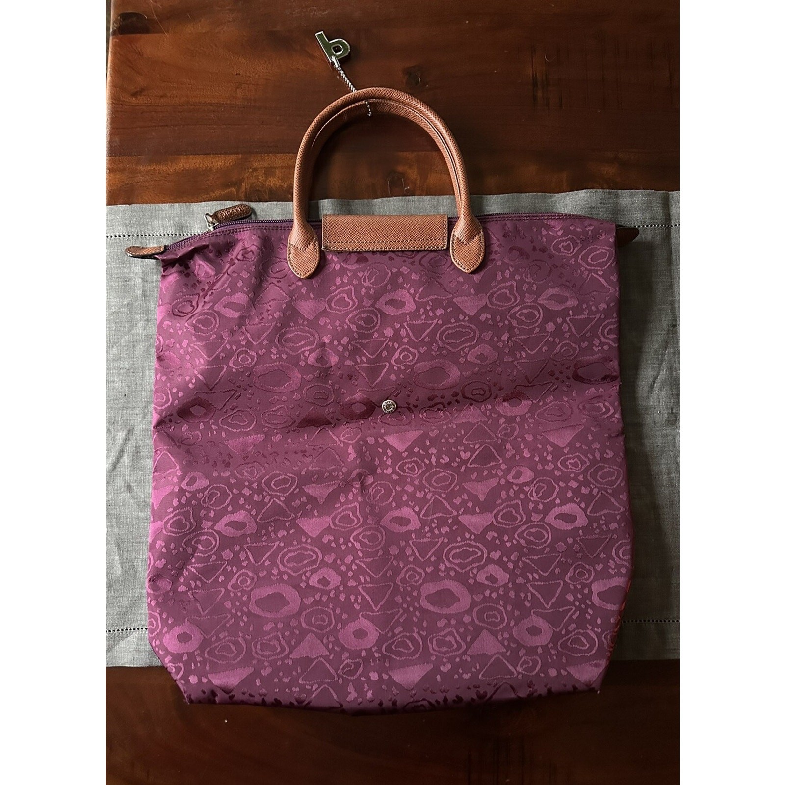 PICARD Easy Basic Shopper bag Tote Purple Floral Tasche Nylon Leather New Fold