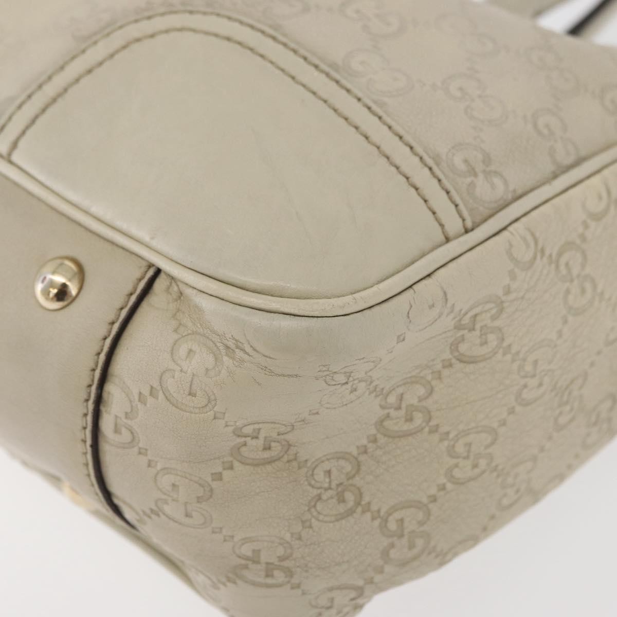 GUCCI GG Canvas Guccissima Princess Bag Leather Ivory Gold 163805 Auth 176193