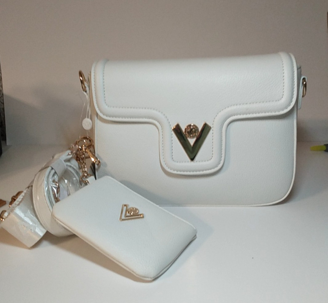 Valentino Orlandi Off White Crossbody Purse with Wallet NWT MSRP $330 Read desc.