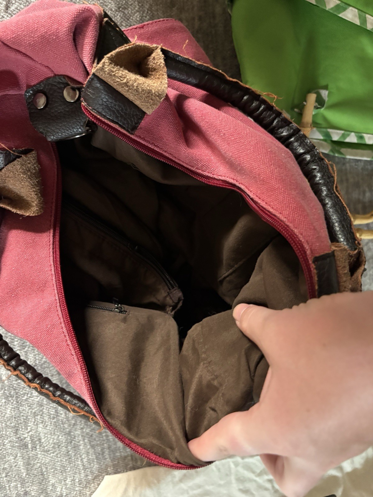 Bag Bundle- PINK Zip Tote Bag. Unknown brand reddish/ pink bag. Clinique bag