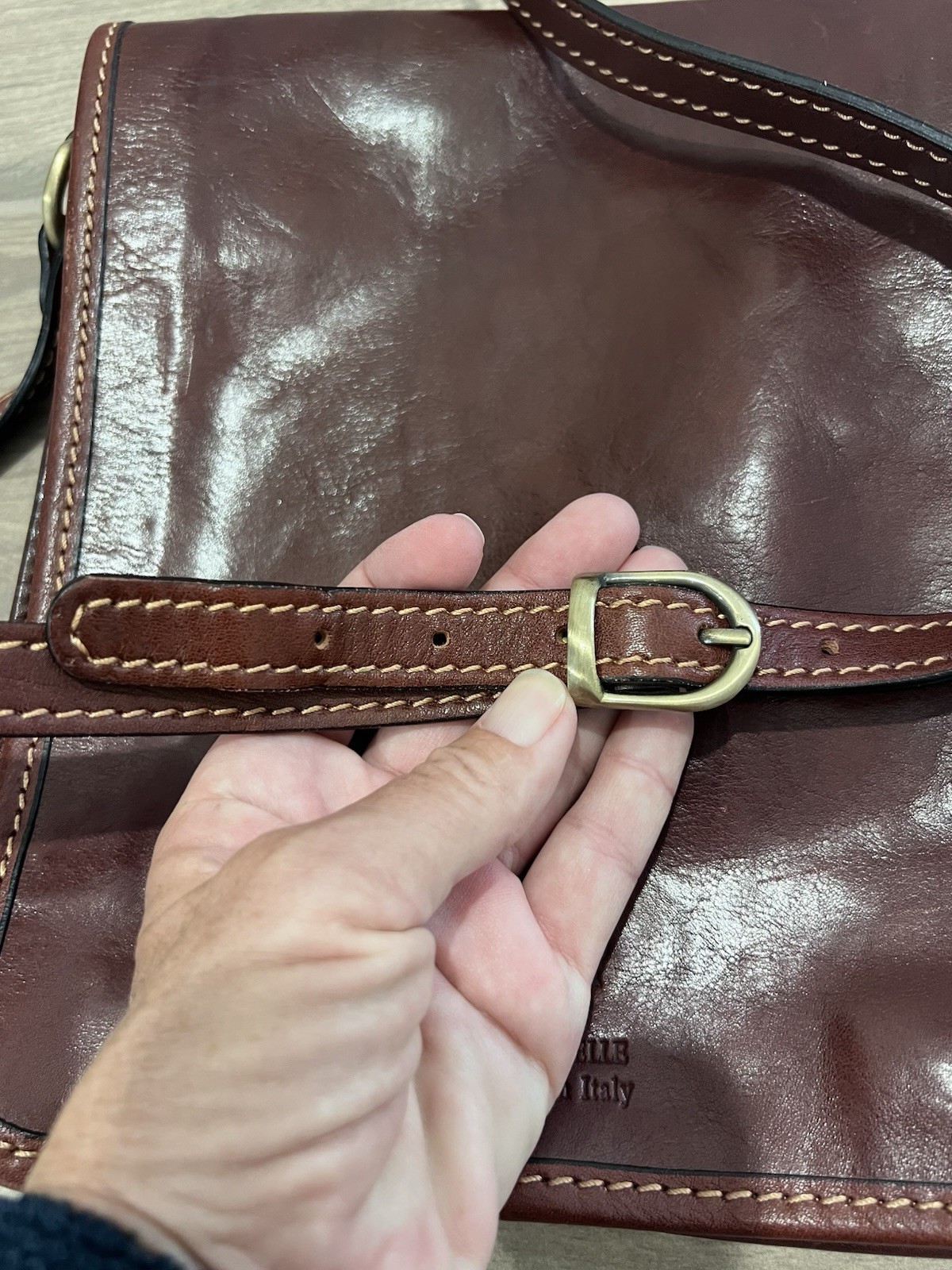 Vera Pelle Leather Fine Crafted Artisan Crossbody Italy Purse Messenger Bag