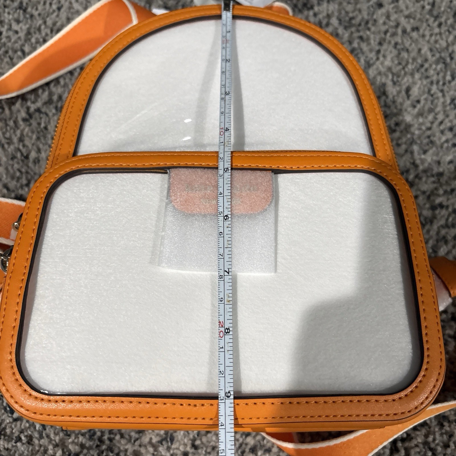 Kate Spade Clare See Through Mini Dome Backpack Purse – Orange NWT