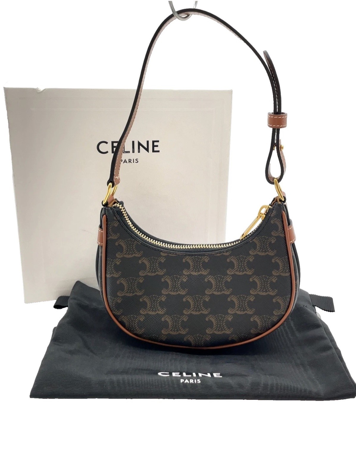 CELINE Ava Mini Shoulder Bag in Triomphe Canvas