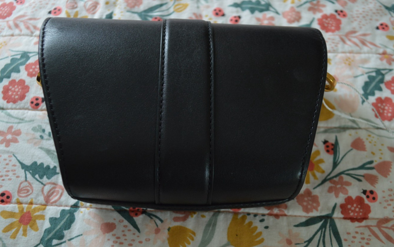 VERONICA BEARD Small Black Crest Crossbody Handbag Gold Hardware Flap New
