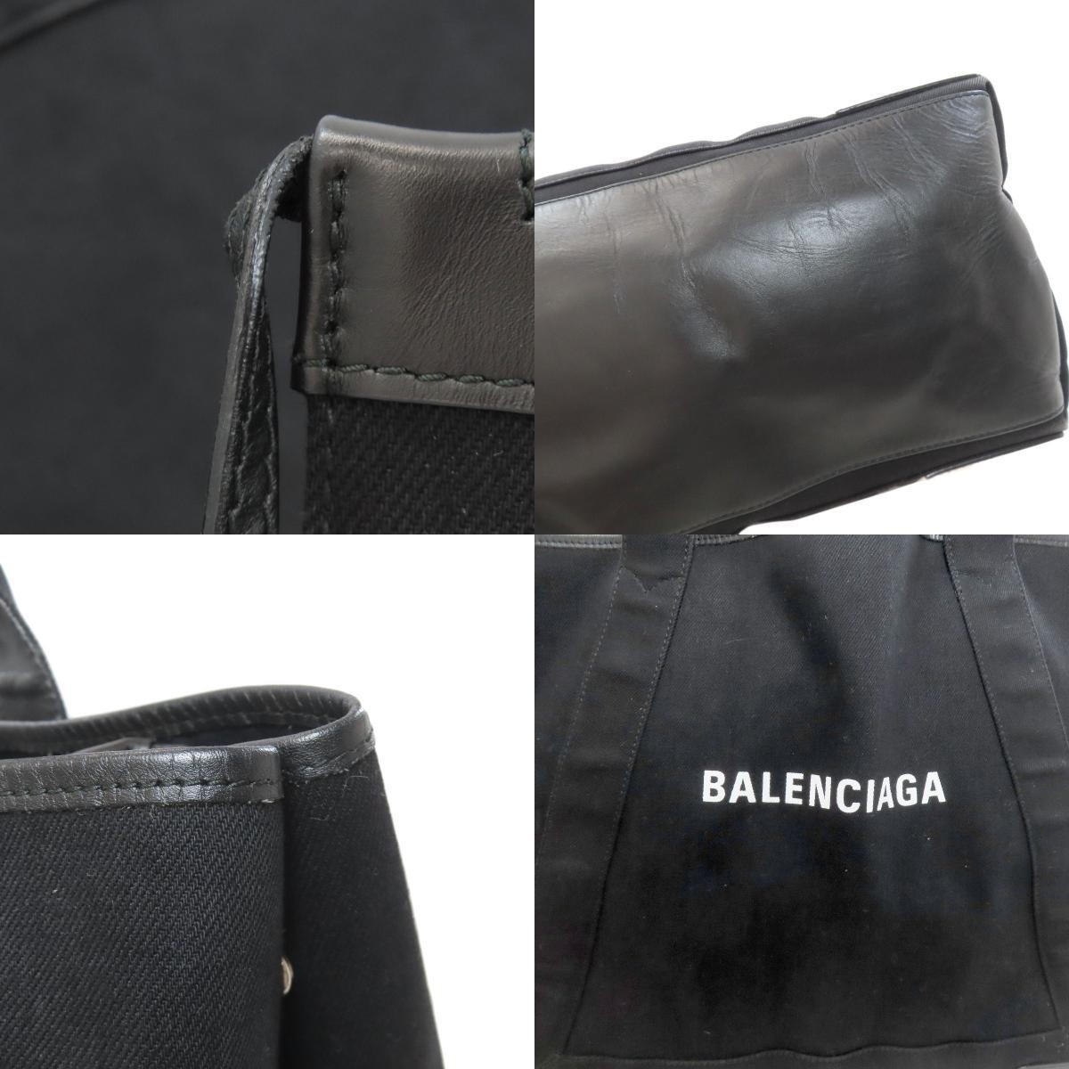 BALENCIAGA 339936 Navy Cabas M Tote Bag Canvas Women’s Used
