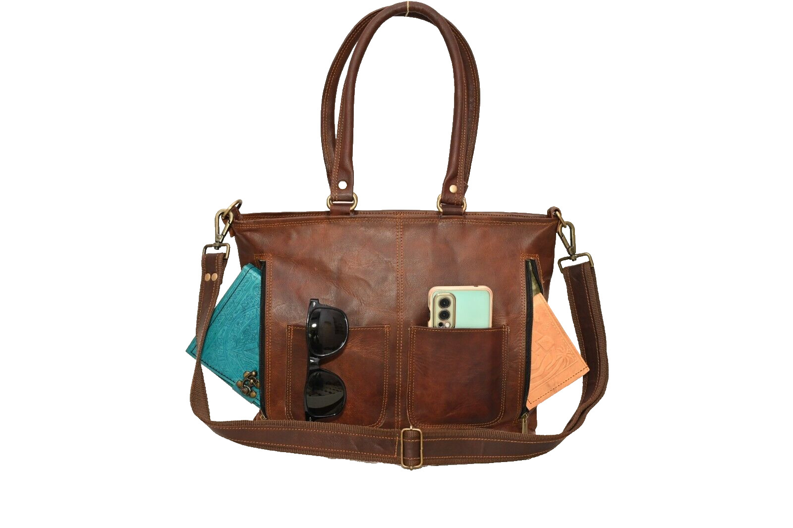 Women’s Crossbody Genuine Leather Shoulder Purse Business Tote Everyday Handbag
