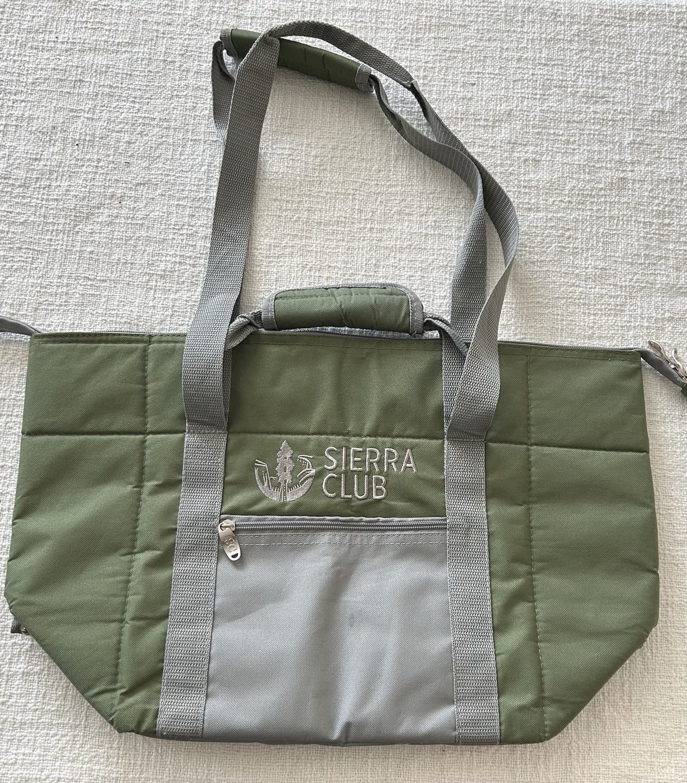 Sierra Club Green Gray Tote 20L x 12H x 8W