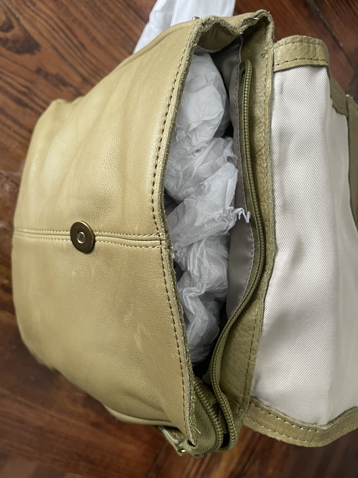 American Leather Co. Cleveland Leather Backpack Travel Bag-olive green