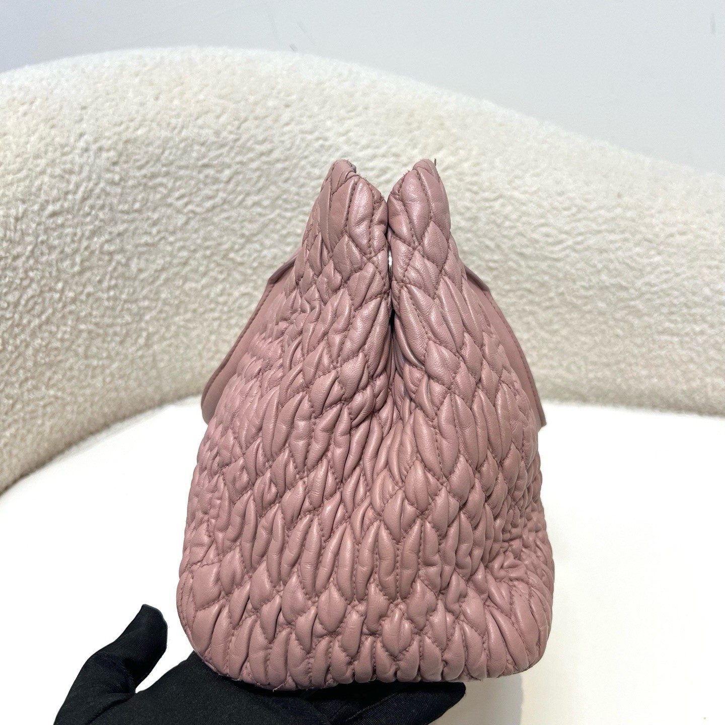 Miu Miu Nude Pink Gem-Embellished Chain Tote Bag (Handheld/Crossbody)