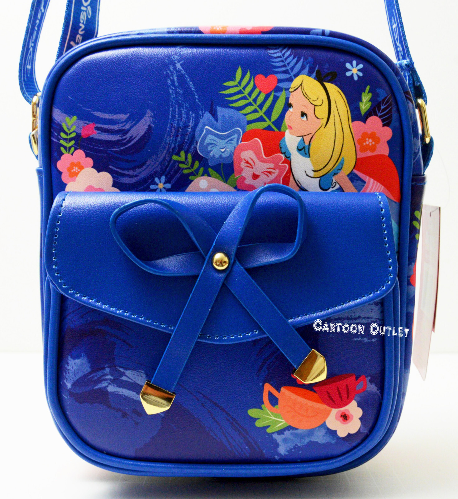 Disney Alice In Wonderland Crossbody Bag Purse Small 8.5″ Faux Leather Gift New