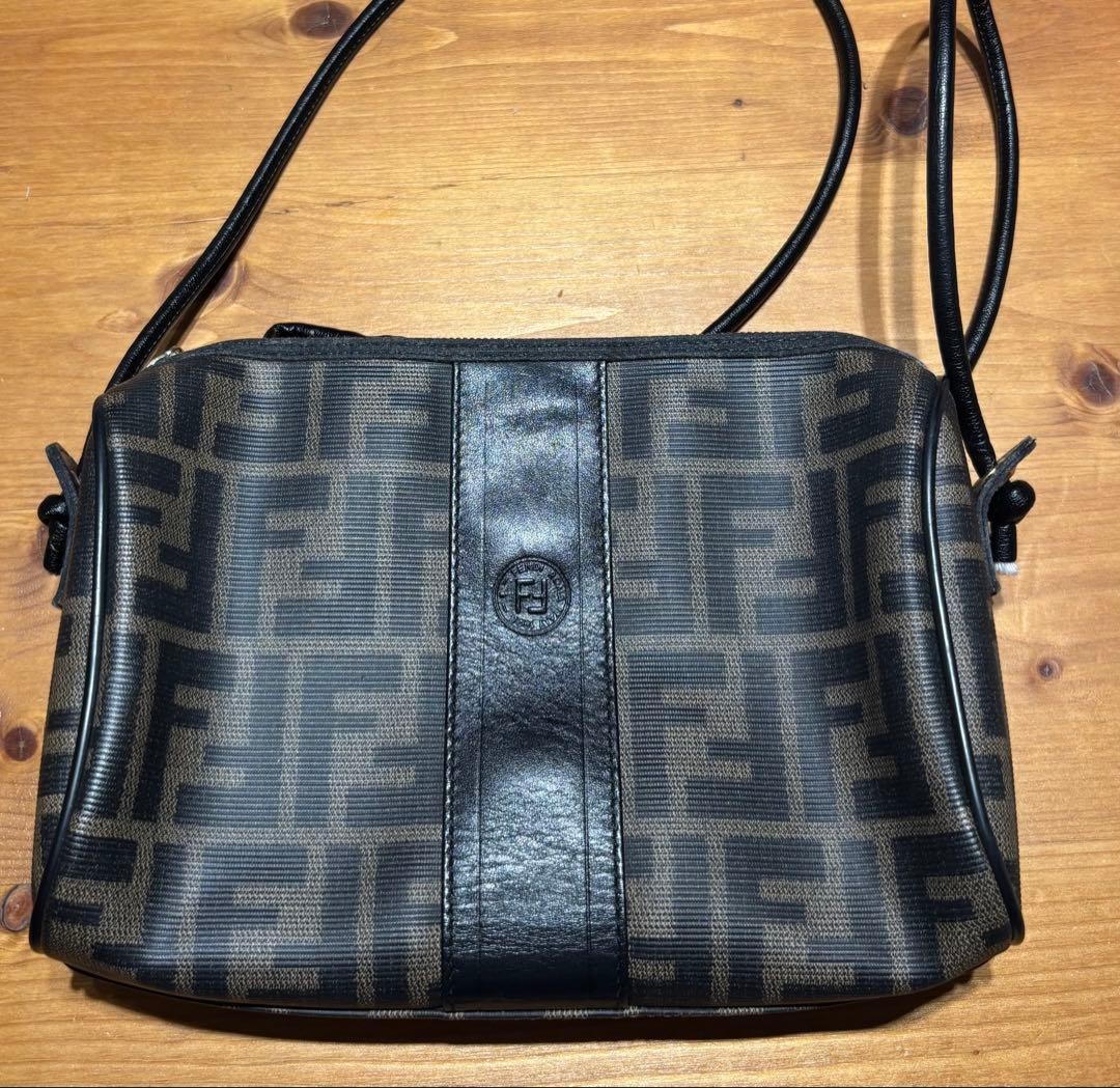 Excellent Condition FENDI Zucca Pattern Mini Shoulder Bag 11a