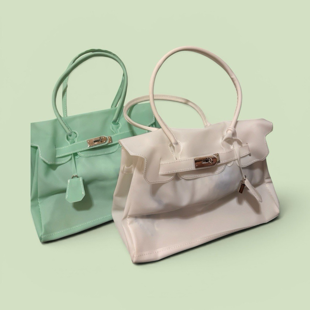 Mint Green & White Jelly Tote Bundle | Waterproof | Designer inspired