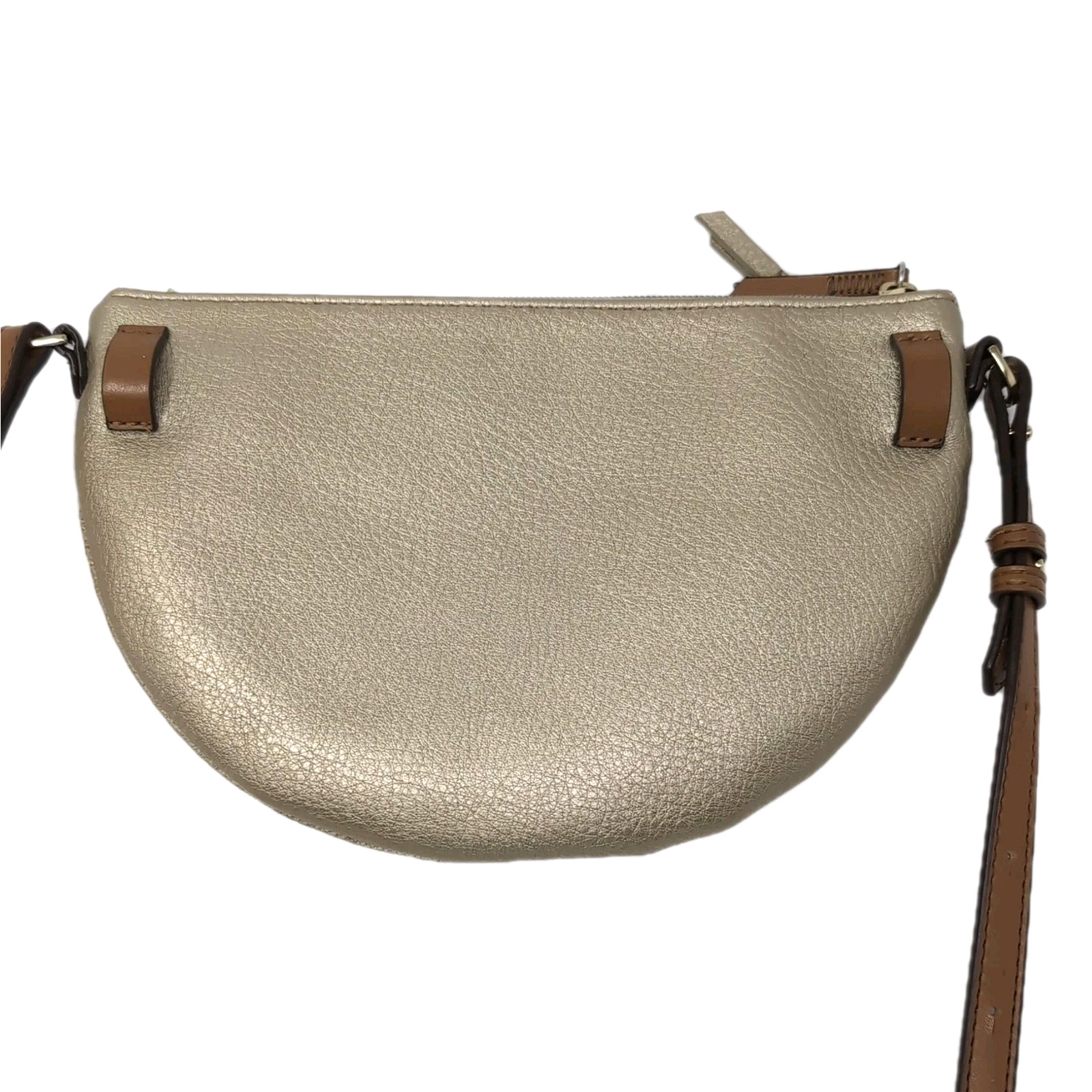 Stella & Dot Sidekick Convertible Crossbody / Belt Bag Gold Faux Leather/Fabric