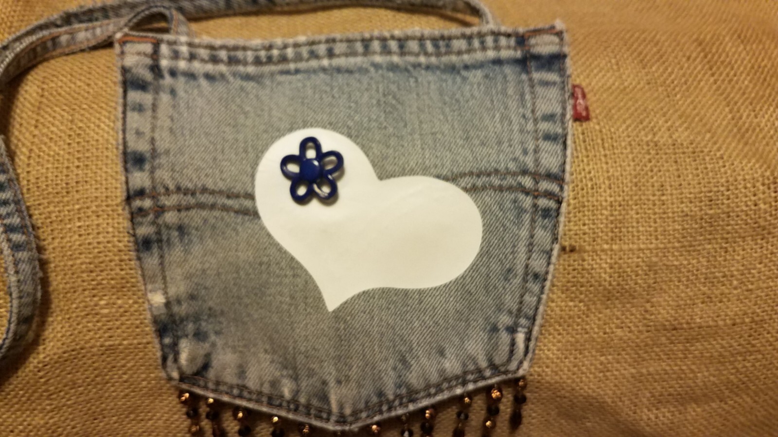 Levi’s Back Pocket Purse Beaded Bag Possibly Handmade