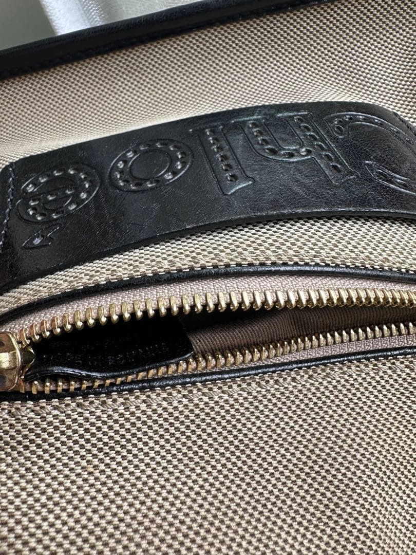 Chloe Harley 2WAY Canvas Leather Shoulder Bag W26cm10.2in H19cm7.5in D10cm3.9in