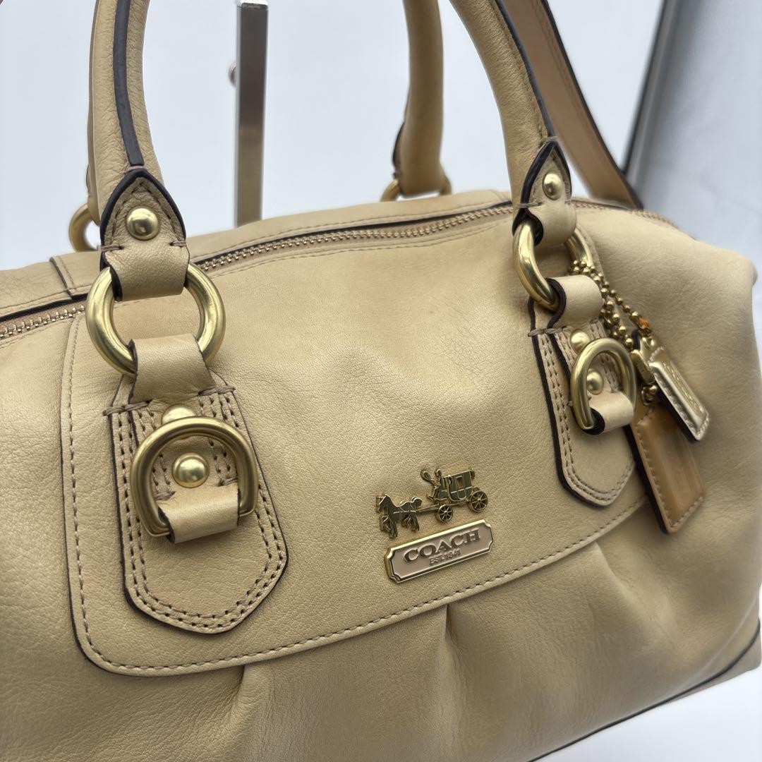 COACH Madison Mini Boston Shoulder Leather With Dust Bag