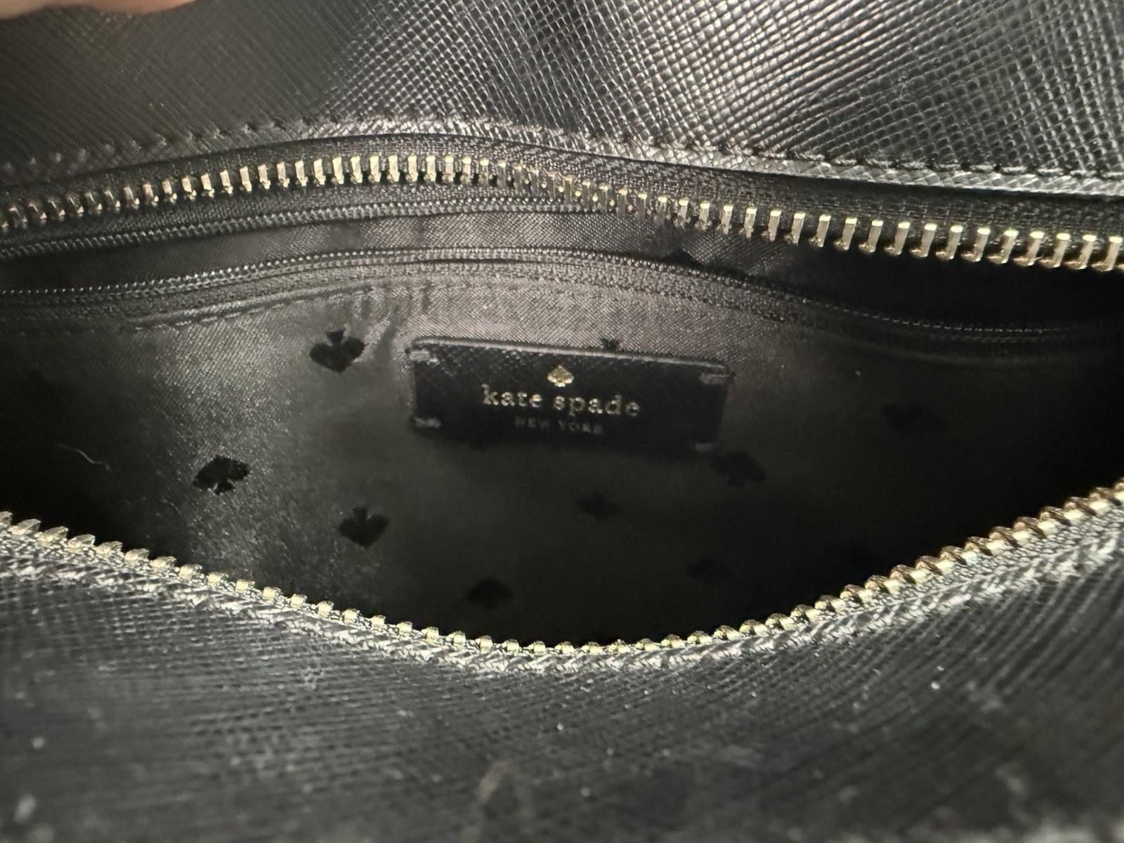 Kate Spade Staci Wrapping Paper Print Black Medium Shoulder Satchel New w/o Tags