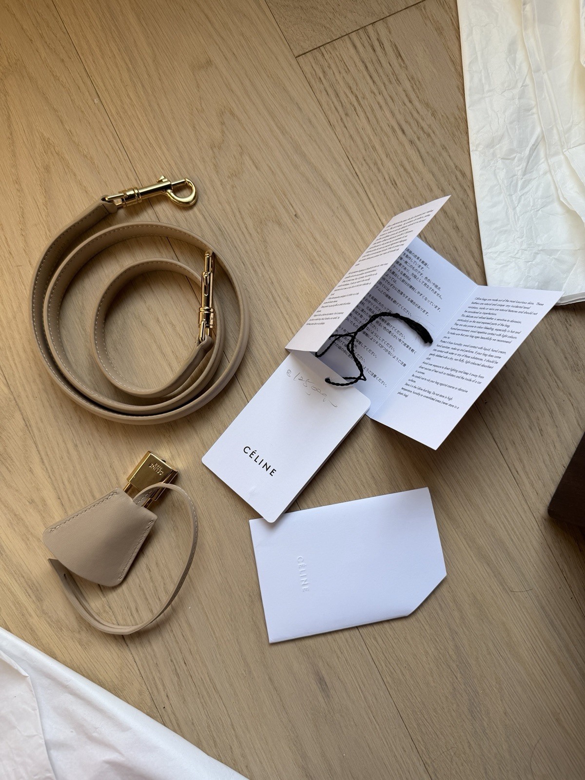 CELINE Medium Classique 16 Bag Beige Satinated Calfskin Gold Hardware 12.5”