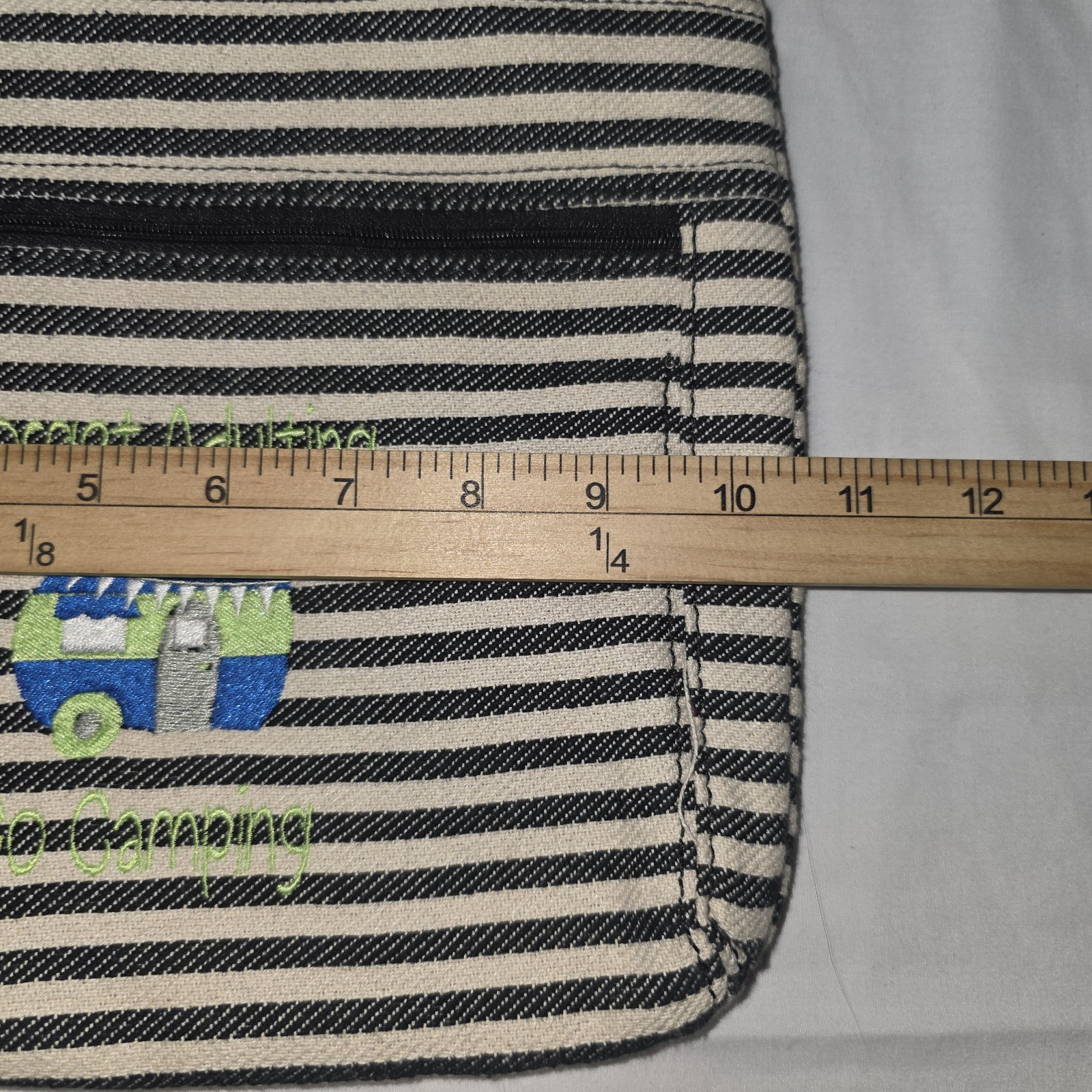 Thirty-One black & cream color crossbody bag purse Forget Adulting Go Camping