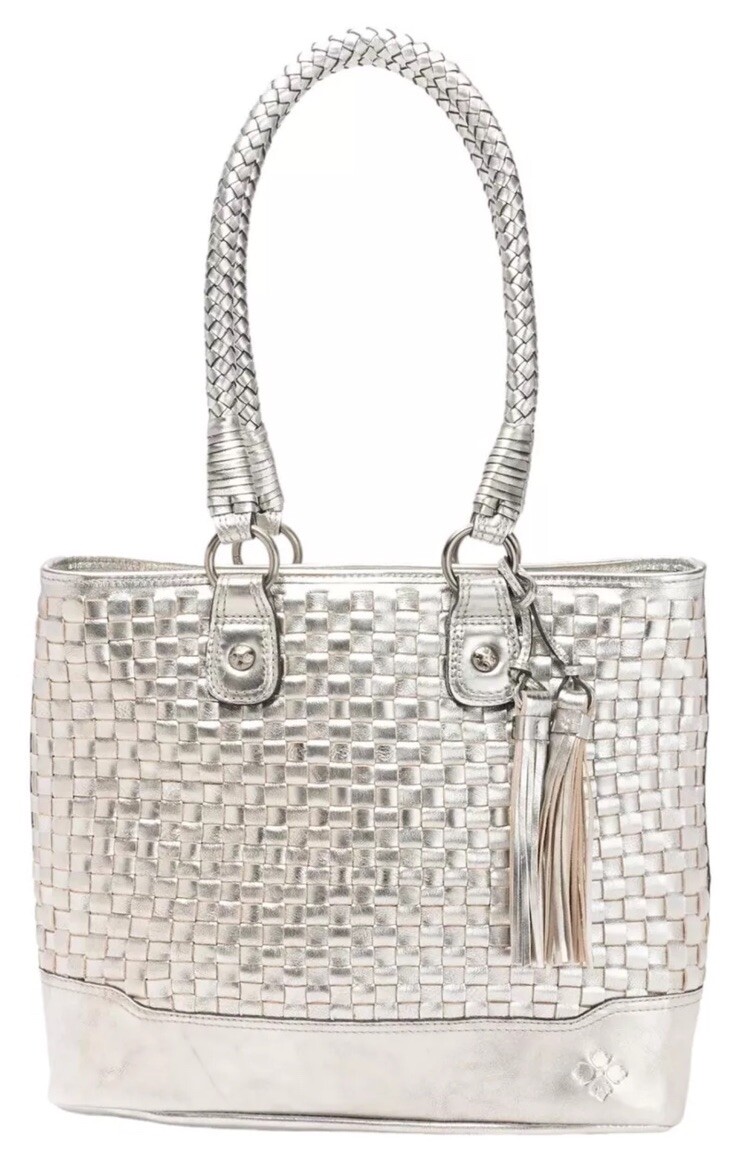 Patricia Nash Leather Lesina Discovery Tote Antique Platinum Limited Edition